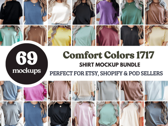Download Comfort Colors 1717 Shirt Mockup Bundle - Shirt Collection