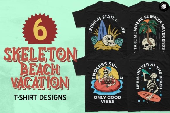 Download Skeleton Summer Beach T-shirt Designs - Shirt Collection