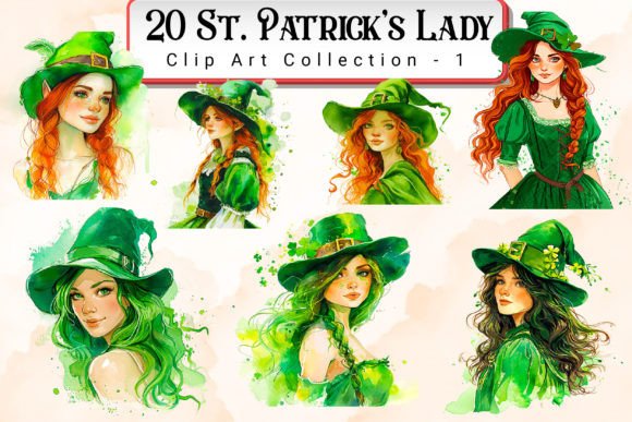 Download St. Patrick's Lady Clipart Bundle - St. patrick Collection