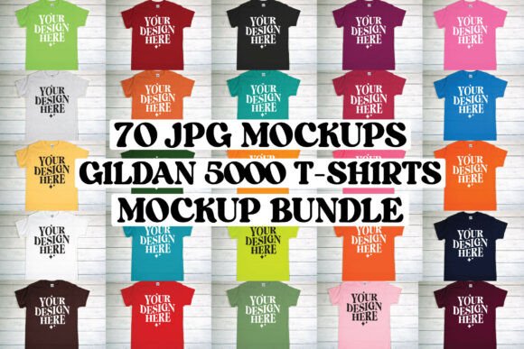 Download Gildan 5000 Tshirt Mockup Bundle - Shirt Collection