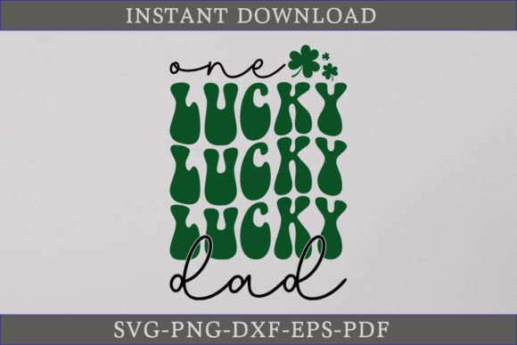 Download One Lucky Dad Retro Gift Shirt SVG File - Shirt Collection