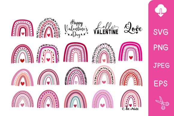 Download Valentines Rainbow Svg Bundle - Rainbow svg Collection