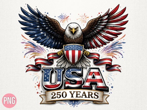 Download USA 250 Years Bald Eagle PNG T-shirt - Shirt Collection