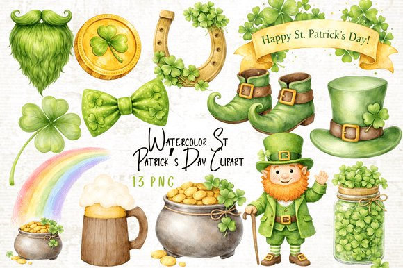 Download Watercolor St. Patrick's Day Clipart - St. patrick Collection