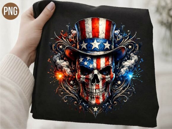 Download Patriotic Uncle Sam Skull PNG T-SHIRT - Shirt Collection