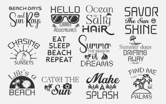 Download Summer Beach T-shirt Quotes Set Design - Shirt Collection