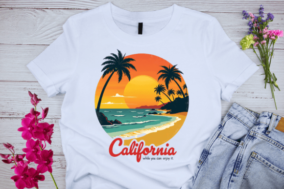 Download Vintage California Beach T-shirt Design - Shirt Collection