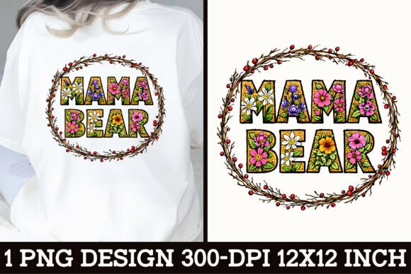 Download Floral Mama Bear T-Shirt Design - Shirt Collection