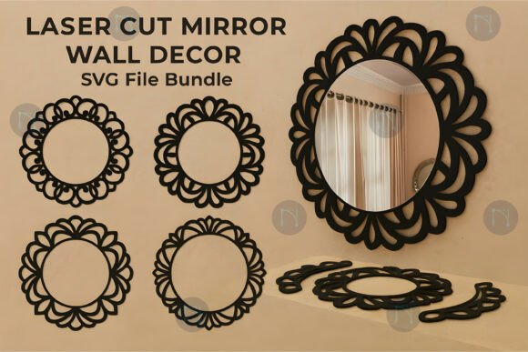Download Laser Cut Mirror Wall Decor SVG Bundle - Mirror wall decor Collection