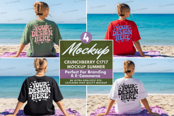 Download Summer Beach T‑Shirt Mockup Set Bundle - Shirt Collection