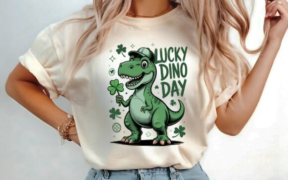 Download Funny St Patrick's Day Dino T-shirt PNG - Shirt Collection